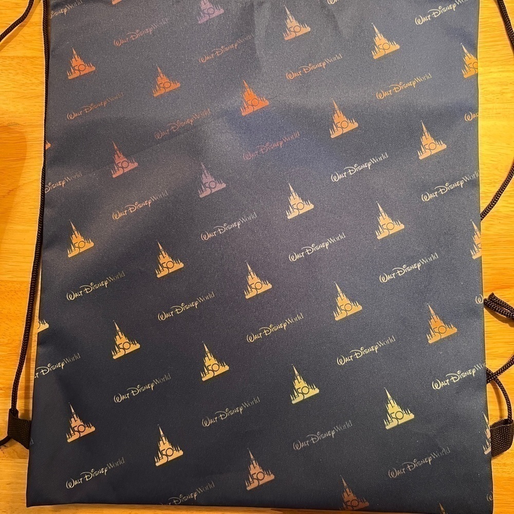 Disney 50th Anniversary Drawstring Backpack NWOT-  16x13